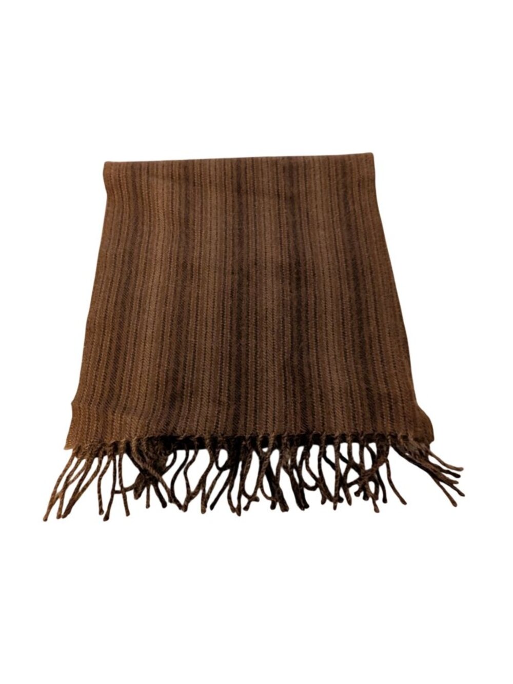 Alpaca 111 Brown Stripe Baby Alpaca Wool Striped Scarf With Fringe Luxurious & S - Picture 7 of 7